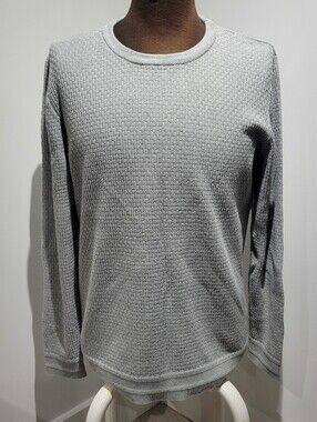 Selected Homme Light Gray Men's Cotton Waffle Knit Crewneck Sweater XL Layering